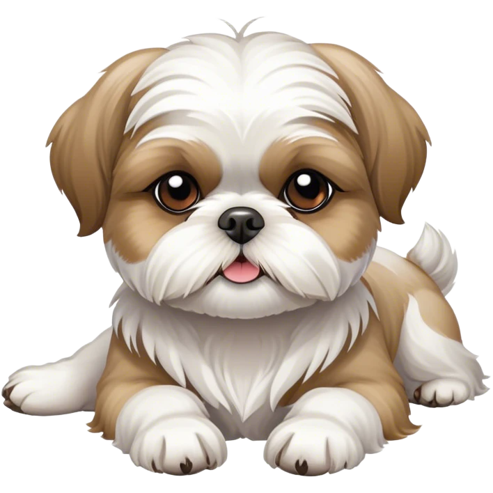 Shih tzu laying down white  emoji
