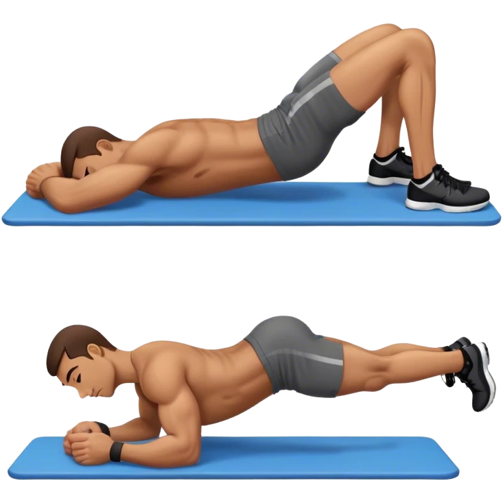 lying down man weighted glute bridges emoji