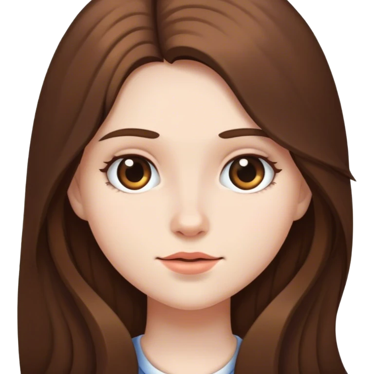 a big sister with long brown hair and white skin emoji