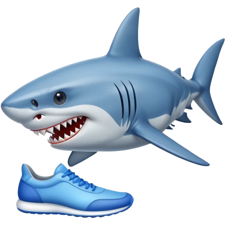 A shark with blue shoes emoji