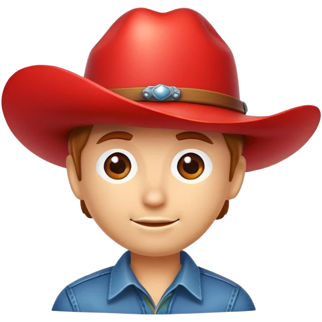 an apple with a cowboy hat emoji