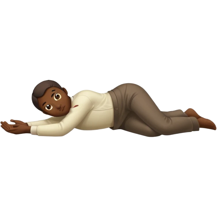 fullbody apostle in prone pose, unique facial expression, clear prone position, full body visible, apple emoji style emoji