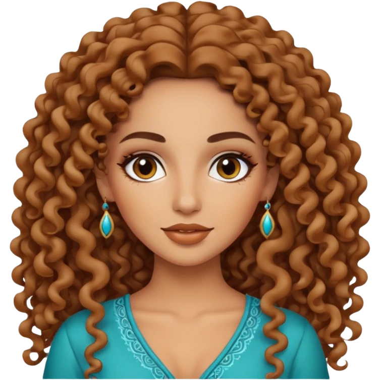 92i make up with long cruly hair morrocan emoji
