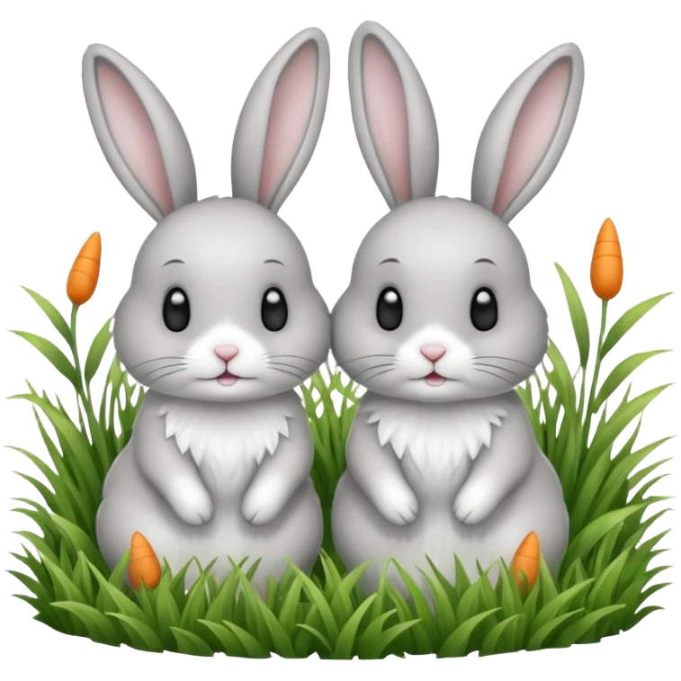 two rabbits colllobrating emoji