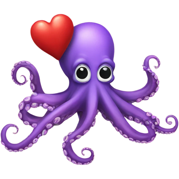 Octopus eating a heart emoji