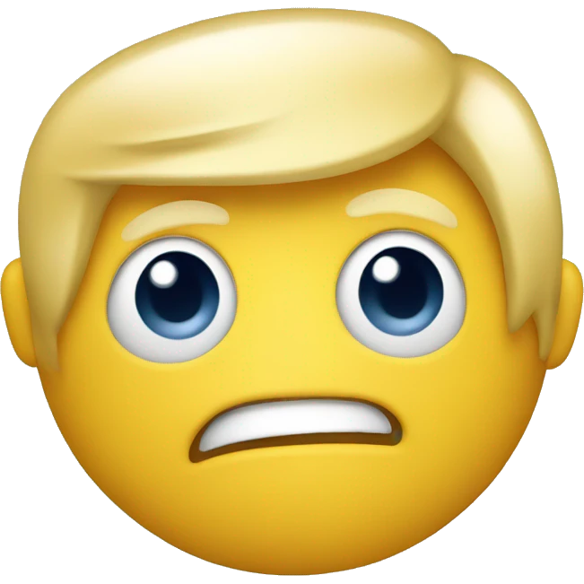 Smiley face with Donald Trump cartoon hair emoji