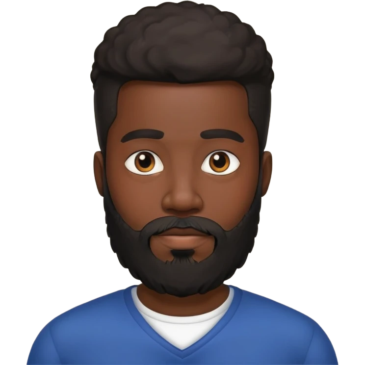 Black man with a beard and black head emoji