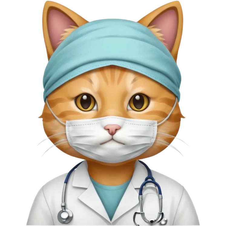 doctor cat, surgical mask emoji