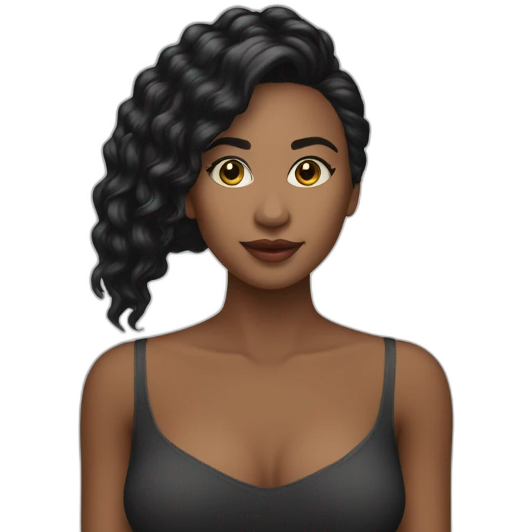 Mulher morena cabelo preto  emoji