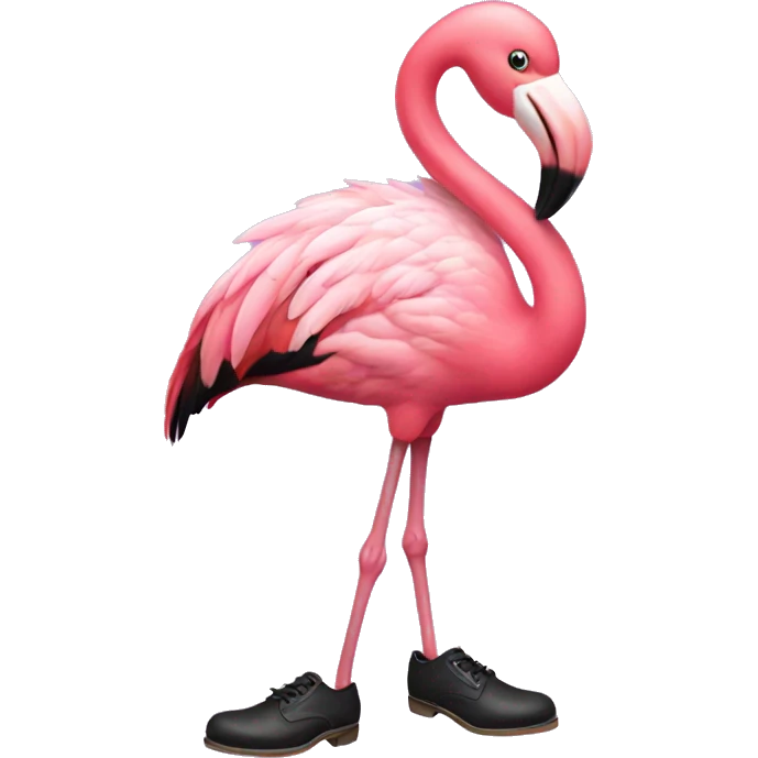 flamingo wearing tap shoes emoji