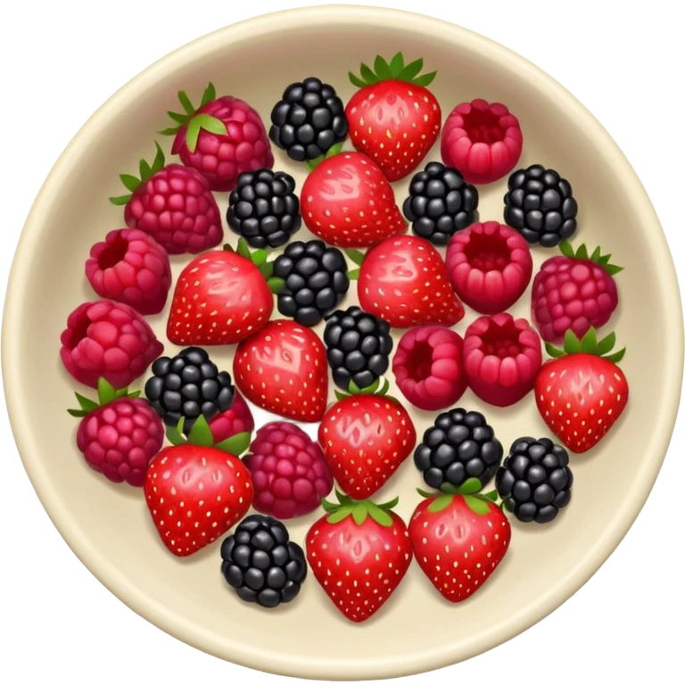 bowl solo de frutos rojos: fresas, moras, frambuesas. con vista desde arriba emoji
