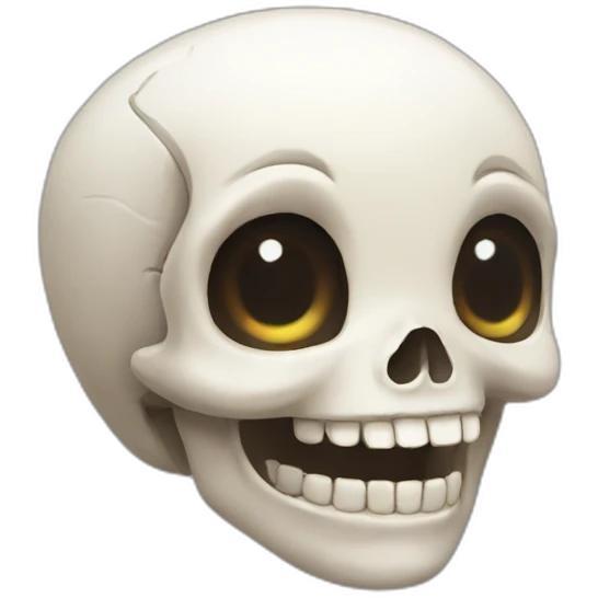 Cute kawai happy female skull emoji