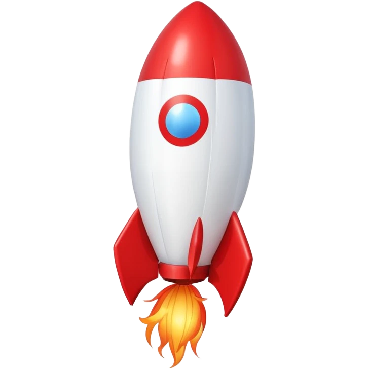 rocket shaped flying balloons emoji