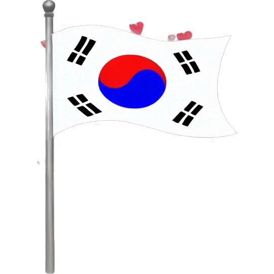 Korean flag with hearts emoji