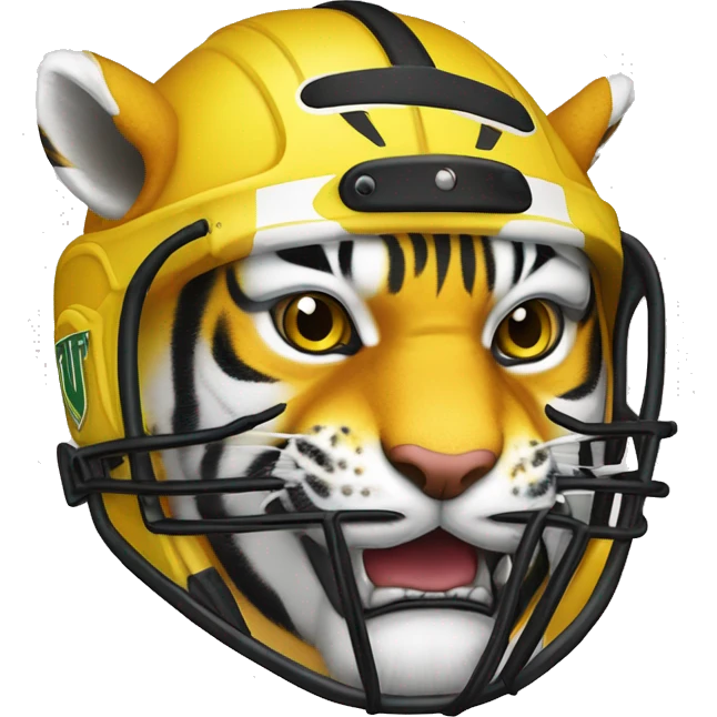 The tiger is wearing a cricket helmet, and below the tiger's head is the text "PANTHARA TIGERS" in bold yellow letters, outlined in black. The overall design has a sporty and dynamic feel, likely representing a cricket or sports team. emoji