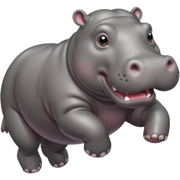 Hippo running  emoji