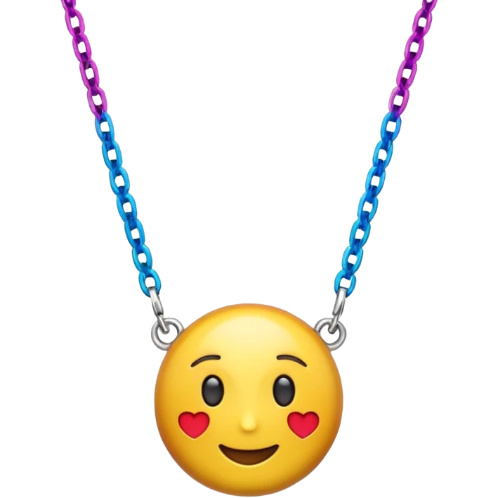 multicolored necklace, 3d emogis emoji