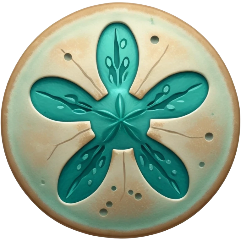 Teal sand dollar  emoji