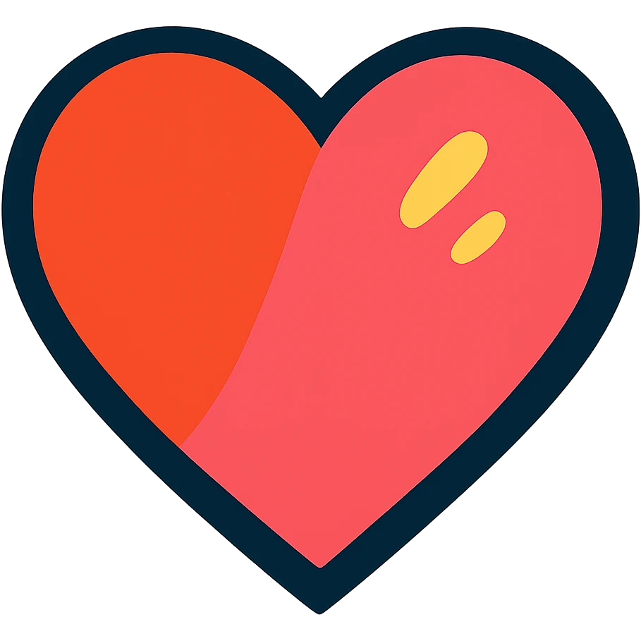 vibrant toon style heart emoji