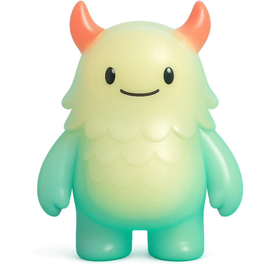 monster with glowing red horns, shimmering scales, and a bright aura emoji