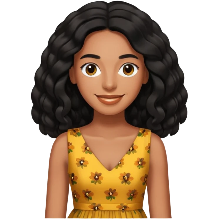 Solange with long black hair emoji