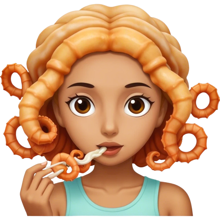 Make this girl eating calamari  emoji