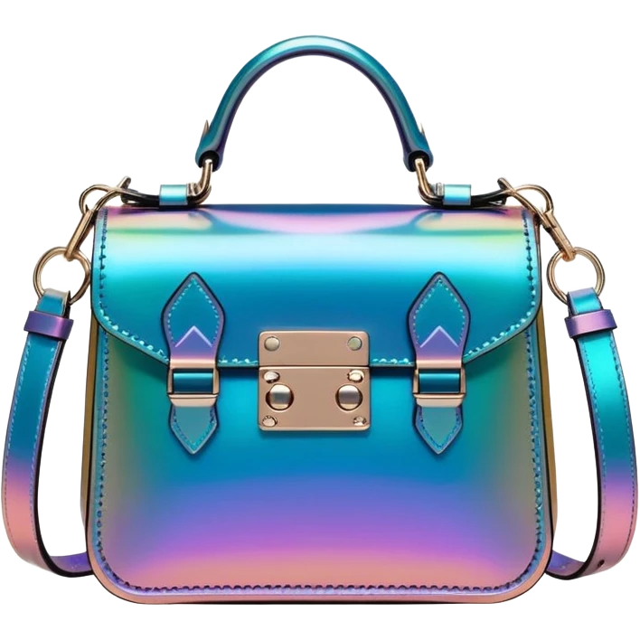 Valentino colorshifting vivid cyberpunk style mini bag  emoji