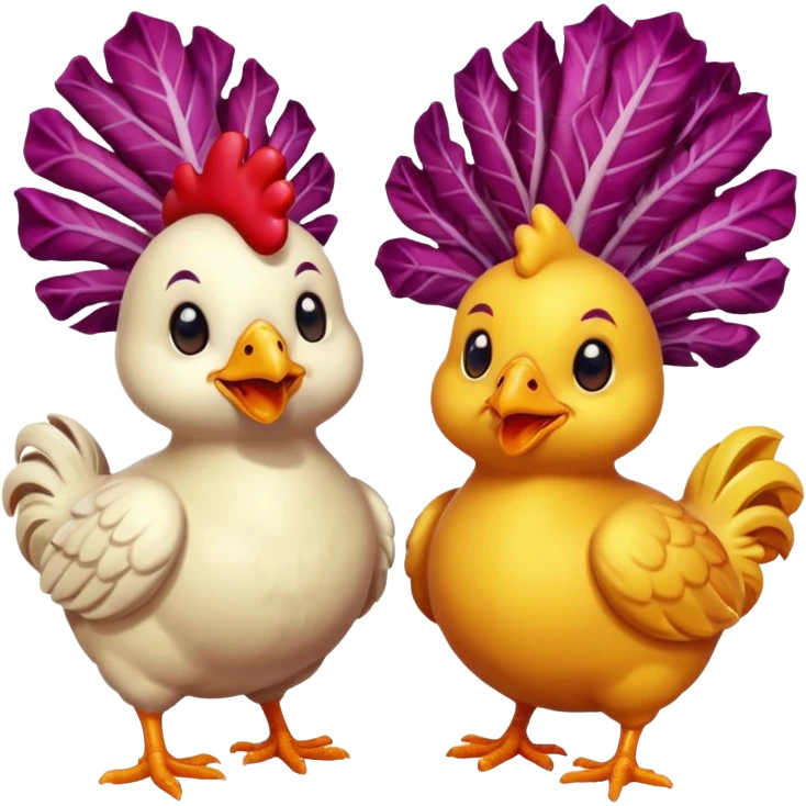 sfondo trasparente emote con polli e radicchio animati gamer emoji