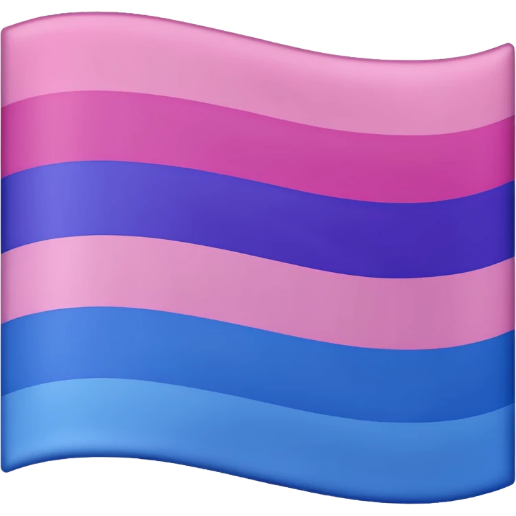 A bisexual flag with three color 🩷💜💙 like the same exact color and three colon like this 🇦🇲 but with the color of the heart emoji