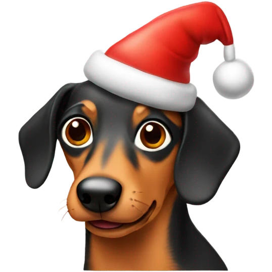 Weiner with a christmas hat emoji