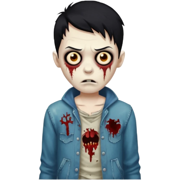 zoombie boy black hair emoji