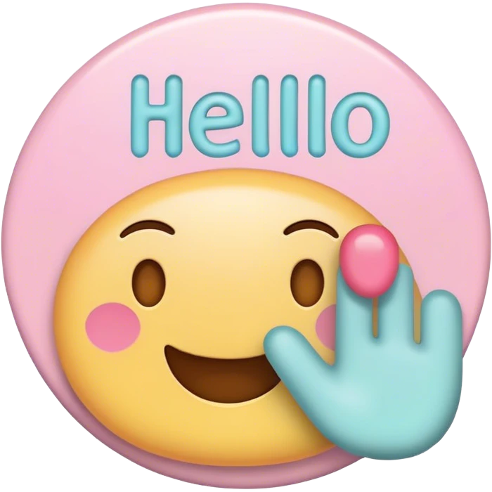 pastel sign say "hello" emoji