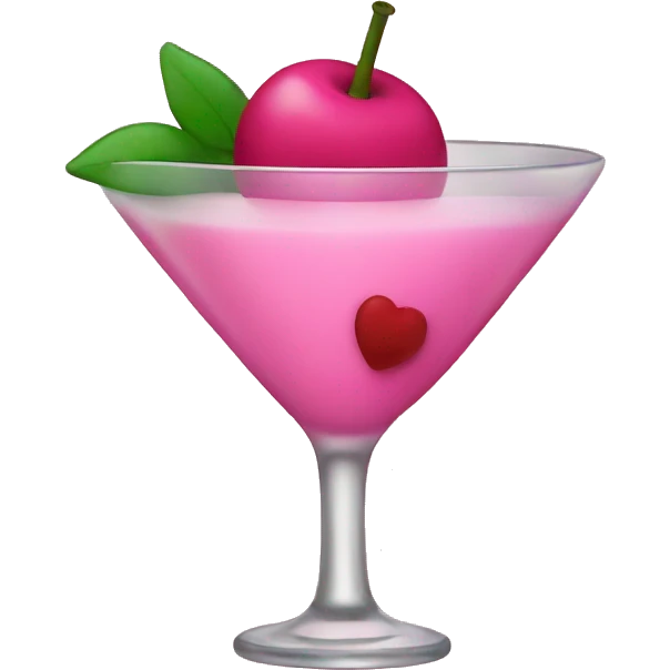 Pink martini with bow emoji