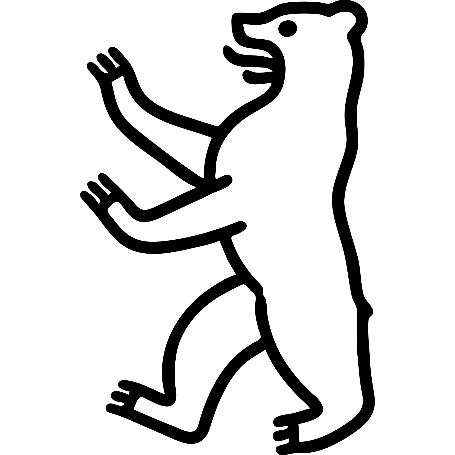 Icon of Berlin Bear for a mobile app, minimalistic style with bold outline, no text, transparent background. emoji