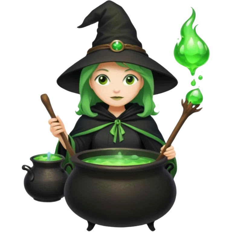 green witch cooking potion emoji