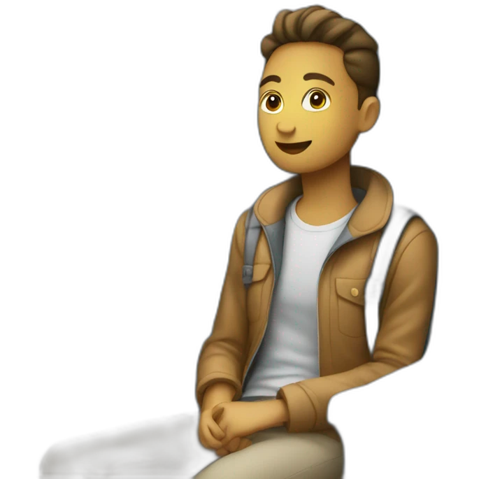 traveler-sitting on a train seat emoji