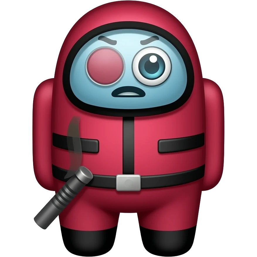 Among us Imposter that looks like the frontman from squidgame emoji