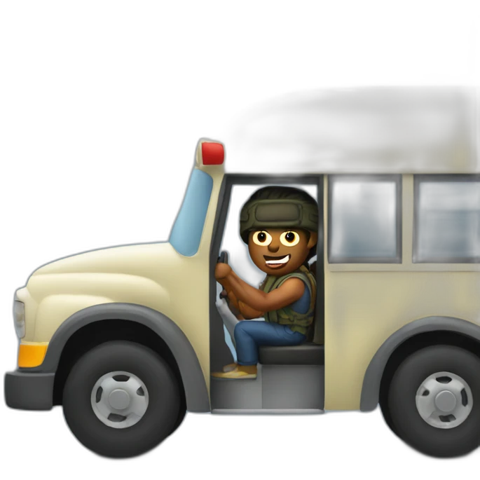 rambo driving a bus emoji