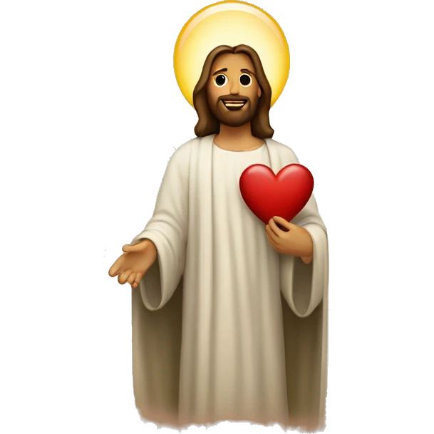 jesus and a heart emoji