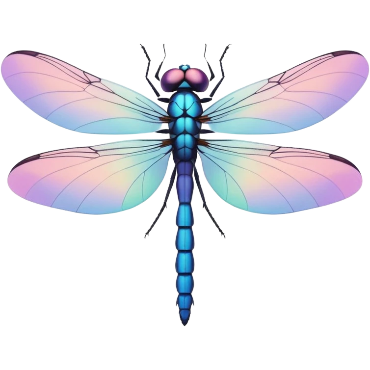 simple dragonfly emoji, minimal flat style, pastel color, no character features emoji