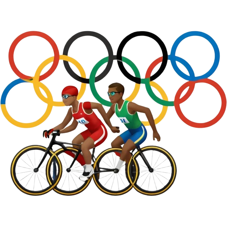 paralympic games with disable athletes with the right colors of olympic rings emoji