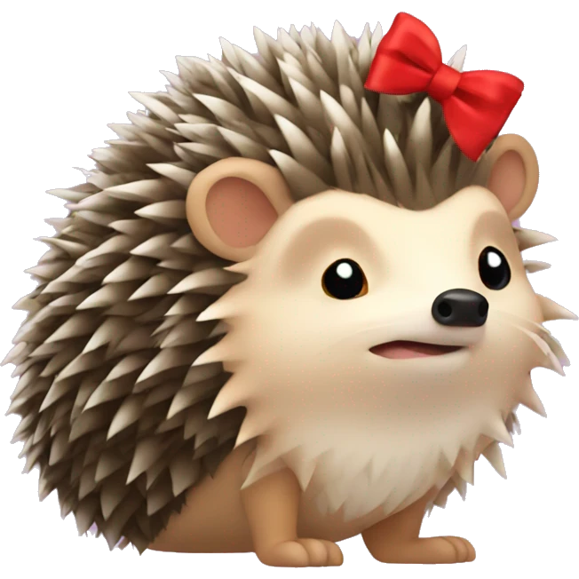a hedgehog with a bow in his hair emoji