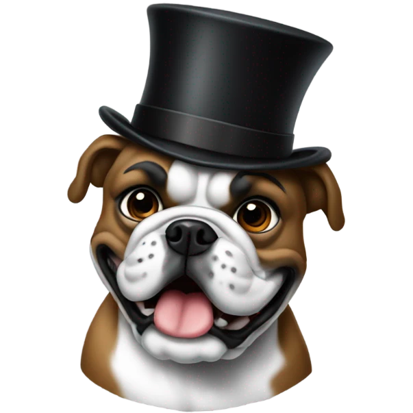 Georgia bulldog with top hat emoji