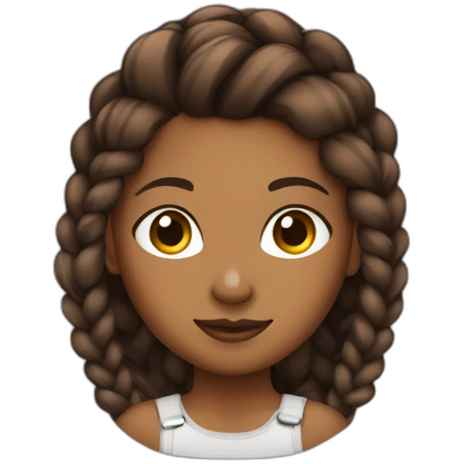 brown girl with braids emoji