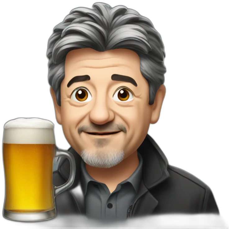 Melenchon with beer emoji