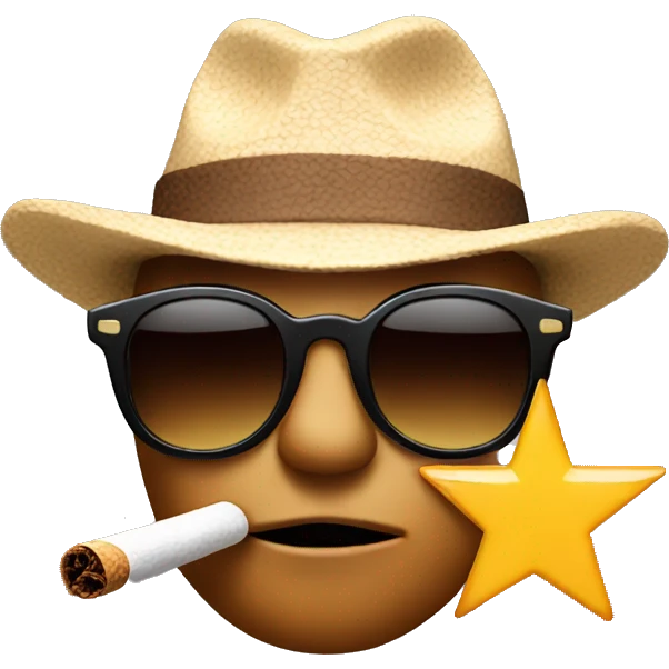 star with sunglasses smoking cigar emoji