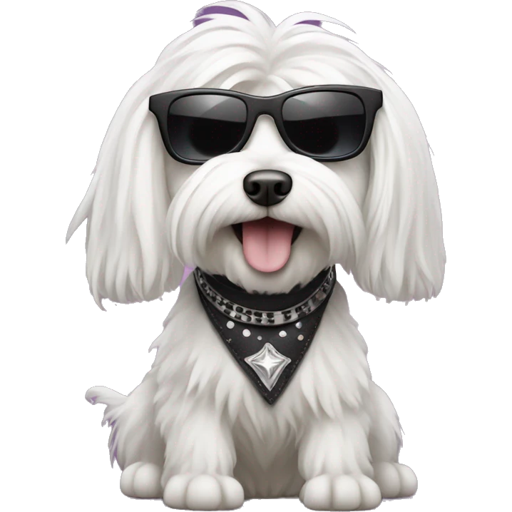 Maltese dog as a rockstar  emoji