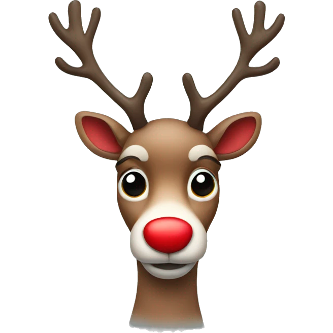 Reindeer with red nose emoji