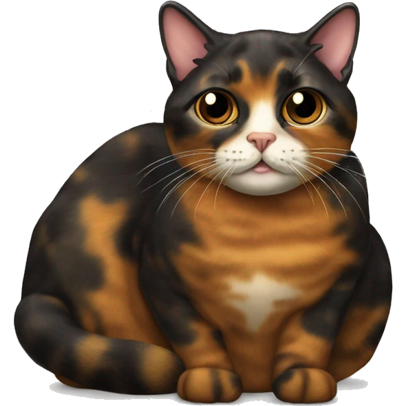 tortoiseshell cat with splitface  emoji