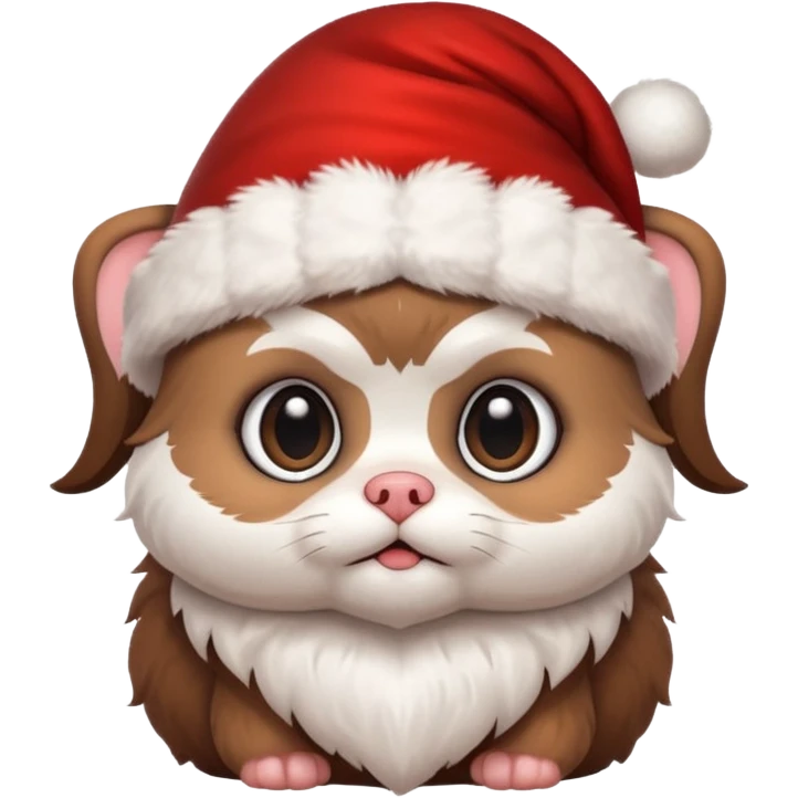 cute mogwai with a santa hat emoji